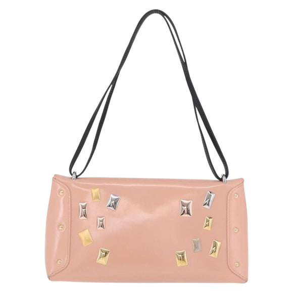 LOUIS VUITTON Sac Triangle Limited Edition PM Bag Leather Pink LV Auth 210370M