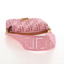 FENDI Zucca Canvas Mamma Baguette Shoulder Bag 2way Pink 8BR600 Auth 210371M-10