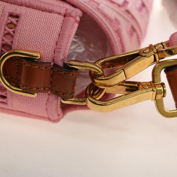 FENDI Zucca Canvas Mamma Baguette Shoulder Bag 2way Pink 8BR600 Auth 210371M