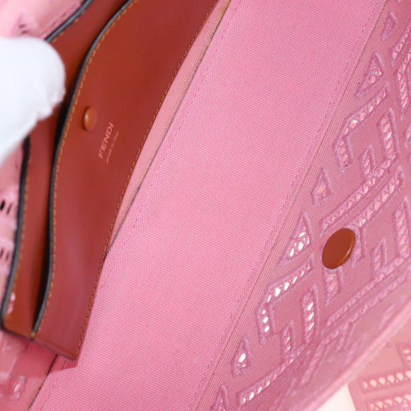 FENDI Zucca Canvas Mamma Baguette Shoulder Bag 2way Pink 8BR600 Auth 210371M