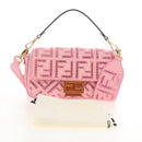 FENDI Zucca Canvas Mamma Baguette Shoulder Bag 2way Pink 8BR600 Auth 210371M-28