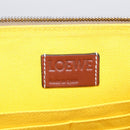 LOEWE Clutch Bag Leather Brown Silver Auth 210375M-14
