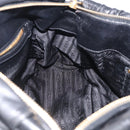 PRADA Gathered Hand Bag Leather 2way Black Gold Auth 210378A-22
