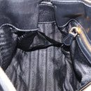 PRADA Gathered Hand Bag Leather 2way Black Gold Auth 210378A-23