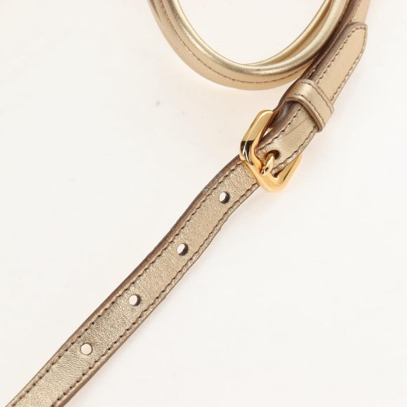 PRADA Hand Bag Leather 2way Gold Auth 210379SAM