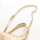 PRADA Hand Bag Leather 2way Gold Auth 210379SAM-11