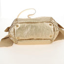 PRADA Hand Bag Leather 2way Gold Auth 210379SAM-12