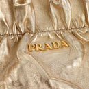 PRADA Hand Bag Leather 2way Gold Auth 210379SAM-18