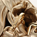 PRADA Hand Bag Leather 2way Gold Auth 210379SAM-19