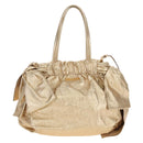 PRADA Hand Bag Leather 2way Gold Auth 210379SAM-2