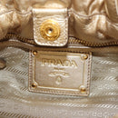 PRADA Hand Bag Leather 2way Gold Auth 210379SAM-20
