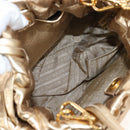 PRADA Hand Bag Leather 2way Gold Auth 210379SAM-21