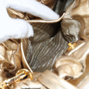 PRADA Hand Bag Leather 2way Gold Auth 210379SAM-25