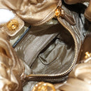 PRADA Hand Bag Leather 2way Gold Auth 210379SAM-27