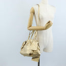 PRADA Hand Bag Leather 2way Gold Auth 210379SAM-30
