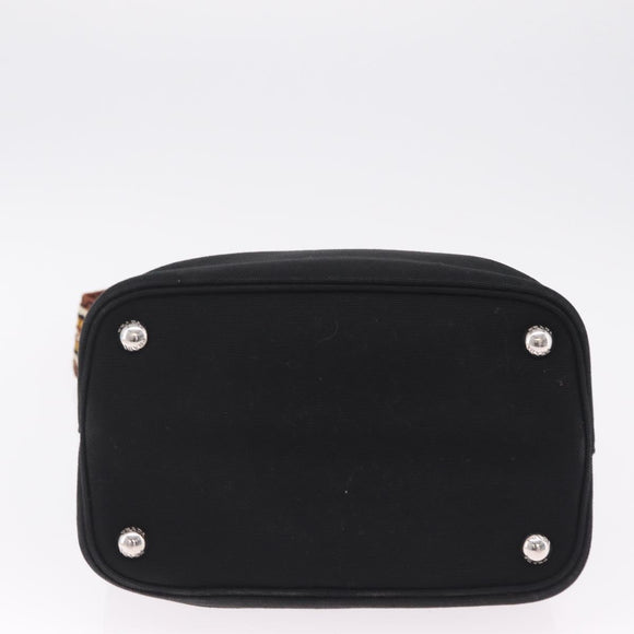 PRADA Panniers Shoulder Bag Canvas 2way Black Silver Auth 210381V