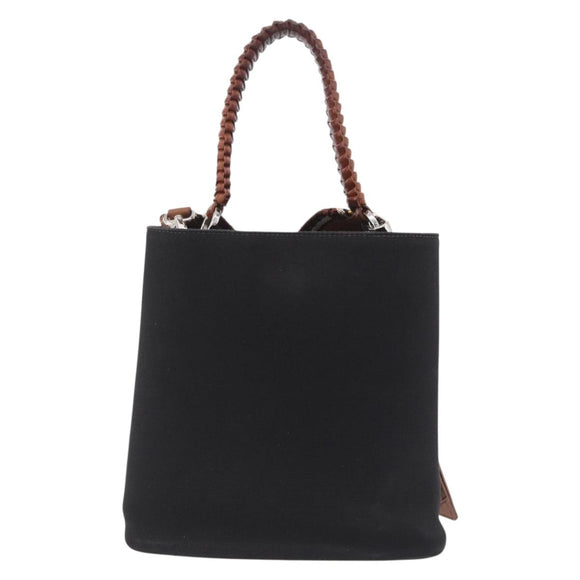 PRADA Panniers Shoulder Bag Canvas 2way Black Silver Auth 210381V