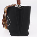 PRADA Panniers Shoulder Bag Canvas 2way Black Silver Auth 210381V-4