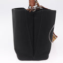 PRADA Panniers Shoulder Bag Canvas 2way Black Silver Auth 210381V-5