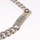 CHANEL Chain Hand Bag Canvas Black Silver CC Auth 210401A-14