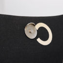 CHANEL Chain Hand Bag Canvas Black Silver CC Auth 210401A-16