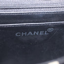 CHANEL Chain Hand Bag Canvas Black Silver CC Auth 210401A-18