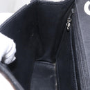CHANEL Chain Hand Bag Canvas Black Silver CC Auth 210401A-21