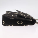 CHANEL Chain Hand Bag Canvas Black Silver CC Auth 210401A-4