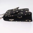 CHANEL Chain Hand Bag Canvas Black Silver CC Auth 210401A-5