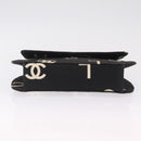 CHANEL Chain Hand Bag Canvas Black Silver CC Auth 210401A-9