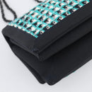 CHANEL Chain Shoulder Bag tweed Light Blue Silver CC Auth 210402SAV-13