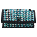 CHANEL Chain Shoulder Bag tweed Light Blue Silver CC Auth 210402SAV-2