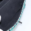 CHANEL Chain Shoulder Bag tweed Light Blue Silver CC Auth 210402SAV-25
