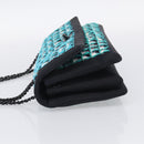 CHANEL Chain Shoulder Bag tweed Light Blue Silver CC Auth 210402SAV-4
