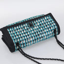 CHANEL Chain Shoulder Bag tweed Light Blue Silver CC Auth 210402SAV-6