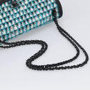 CHANEL Chain Shoulder Bag tweed Light Blue Silver CC Auth 210402SAV-7