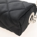 CHANEL Folding Umbrella Nylon Beige Silver CC Auth 210403SAM-13