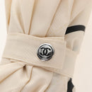 CHANEL Folding Umbrella Nylon Beige Silver CC Auth 210403SAM-28
