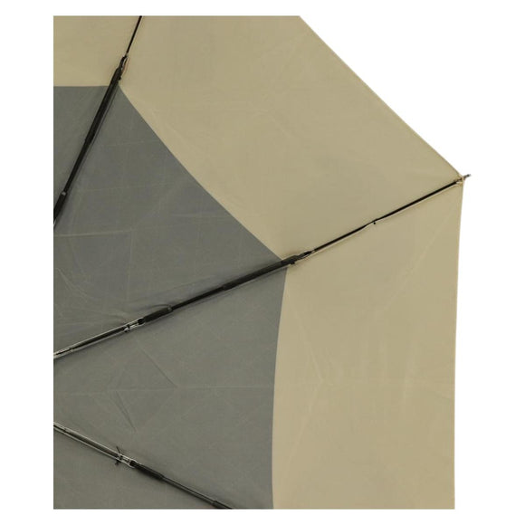 CHANEL Folding Umbrella Nylon Beige Silver CC Auth 210403SAM