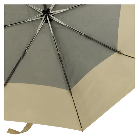 CHANEL Folding Umbrella Nylon Beige Silver CC Auth 210403SAM