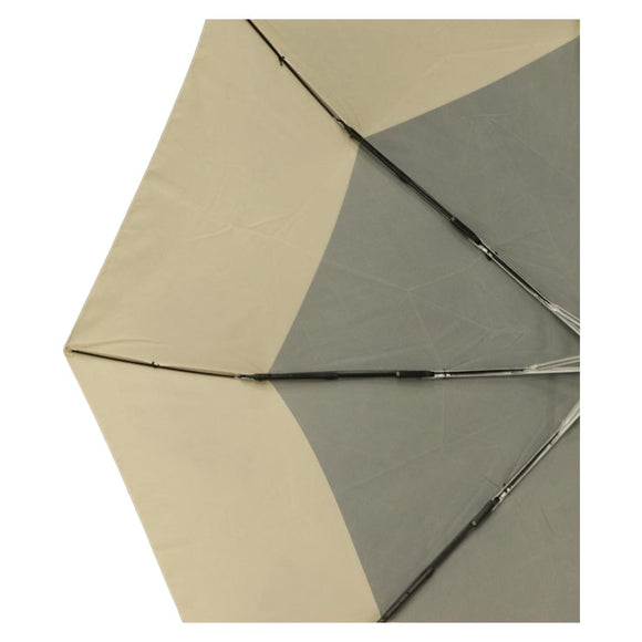 CHANEL Folding Umbrella Nylon Beige Silver CC Auth 210403SAM