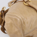 Miu Miu Vitellolux Hand Bag Leather 2way Beige Gold Auth 210423M-13