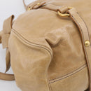 Miu Miu Vitellolux Hand Bag Leather 2way Beige Gold Auth 210423M-15