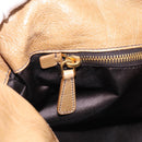 Miu Miu Vitellolux Hand Bag Leather 2way Beige Gold Auth 210423M-22