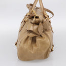 Miu Miu Vitellolux Hand Bag Leather 2way Beige Gold Auth 210423M-5