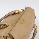 Miu Miu Vitellolux Hand Bag Leather 2way Beige Gold Auth 210423M-6