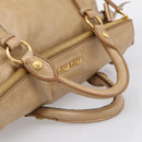 Miu Miu Vitellolux Hand Bag Leather 2way Beige Gold Auth 210423M-7