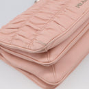 PRADA Chain Shoulder Bag Leather Pink Silver Auth 210425V-13