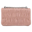 PRADA Chain Shoulder Bag Leather Pink Silver Auth 210425V-2