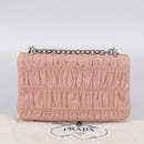 PRADA Chain Shoulder Bag Leather Pink Silver Auth 210425V-29